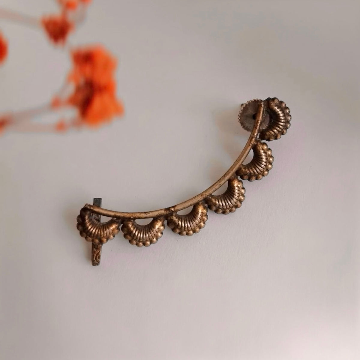 VILVA BLACK POLISH RAW AND RUSTIC EAR CUFF/EARRINGS EA07