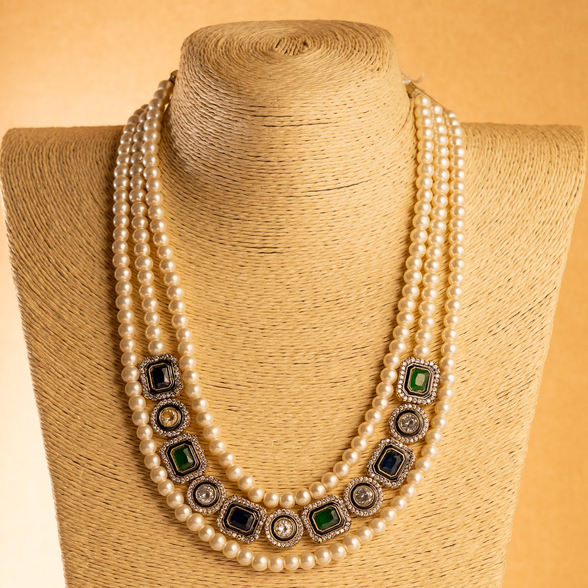PRITHAM SPLENDOUR CLASSIC LAYERED VICTORIAN HANDMADE NECKLACE NL37