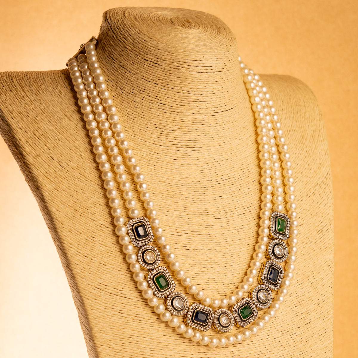 PRITHAM SPLENDOUR CLASSIC LAYERED VICTORIAN HANDMADE NECKLACE NL37