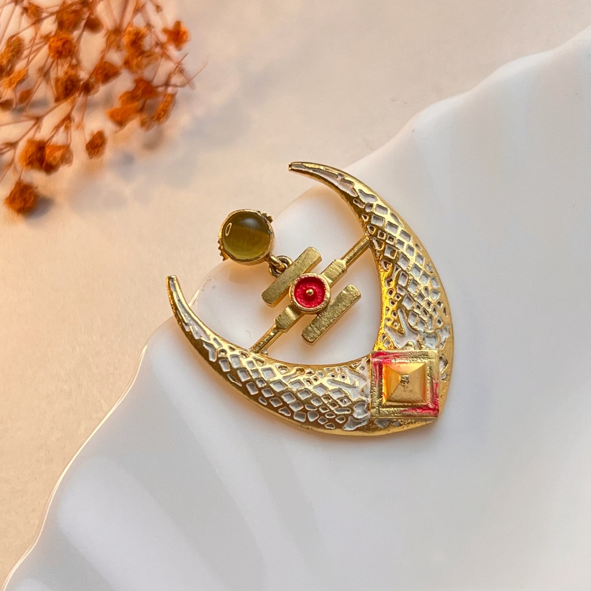 NIROSHA SEMI HANDMADE ANTIQUE EARRING/ DANGLER ER312