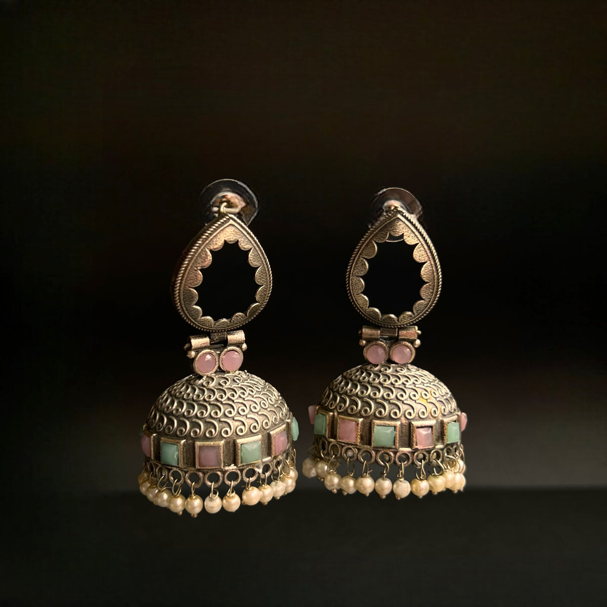 RINA SEMI HANDMADE BRASS JHUMKAS/EARRINGS ER305