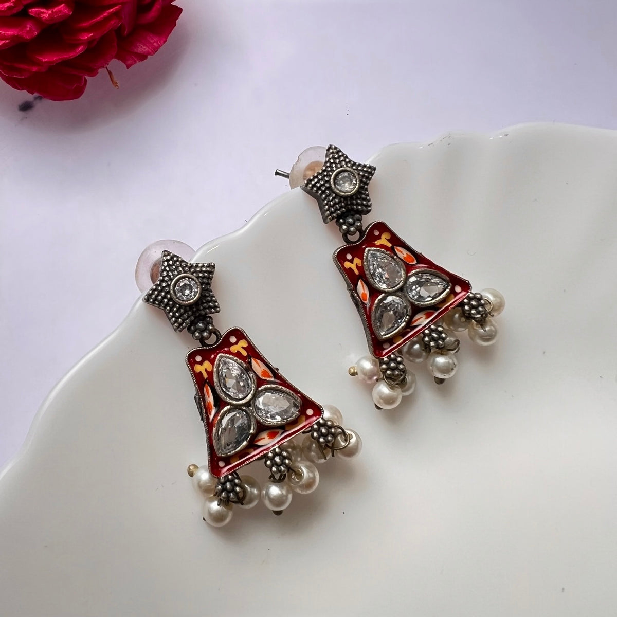 NIMA BIJOUX PREMIUM AND EXCLUSIVE SEMI HANDMADE CHOKER WITH EARRINGS CH114