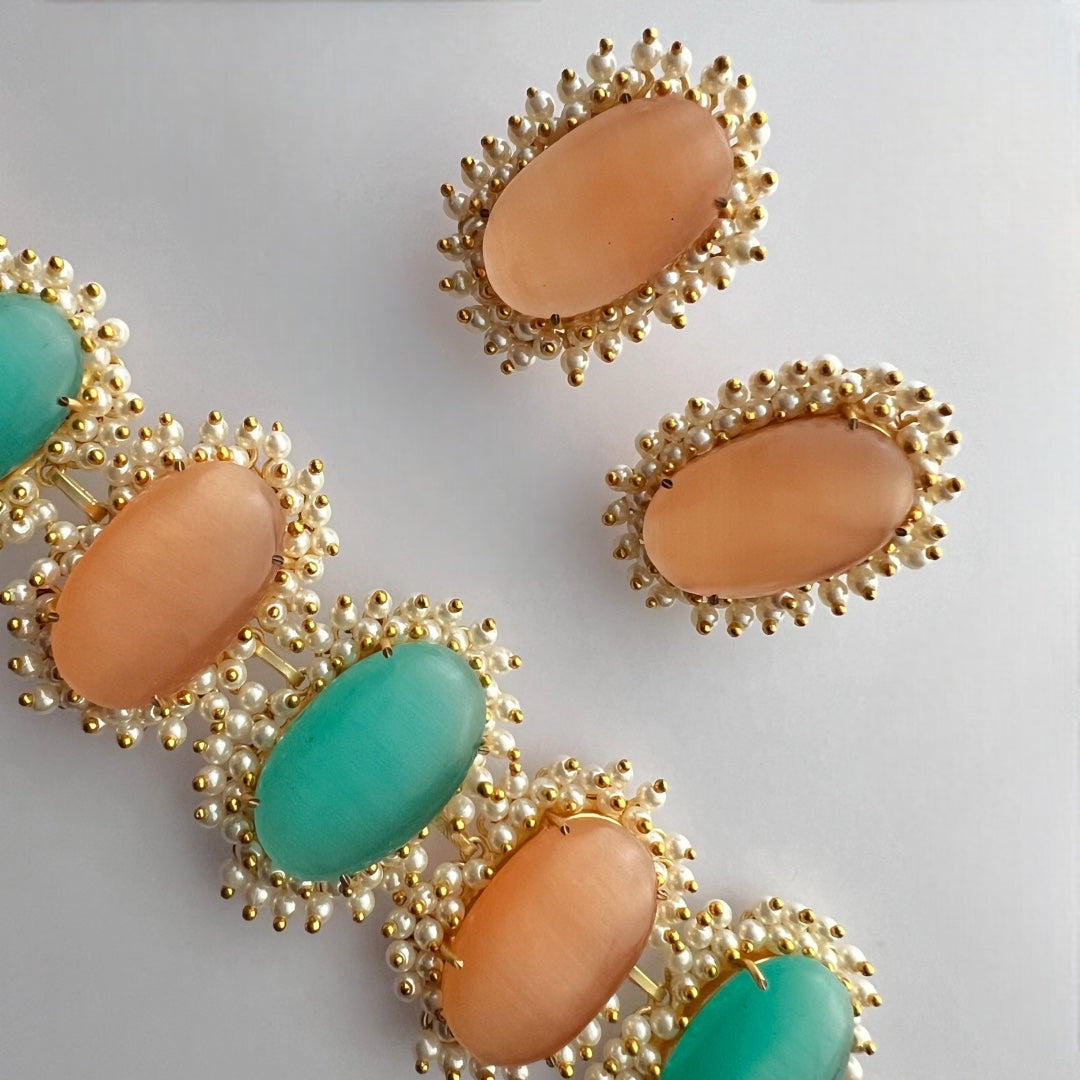 ELA BIJOUX PREMIUM AND EXCLUSIVE HANDMADE CHOKER WITH EARRINGS CH208