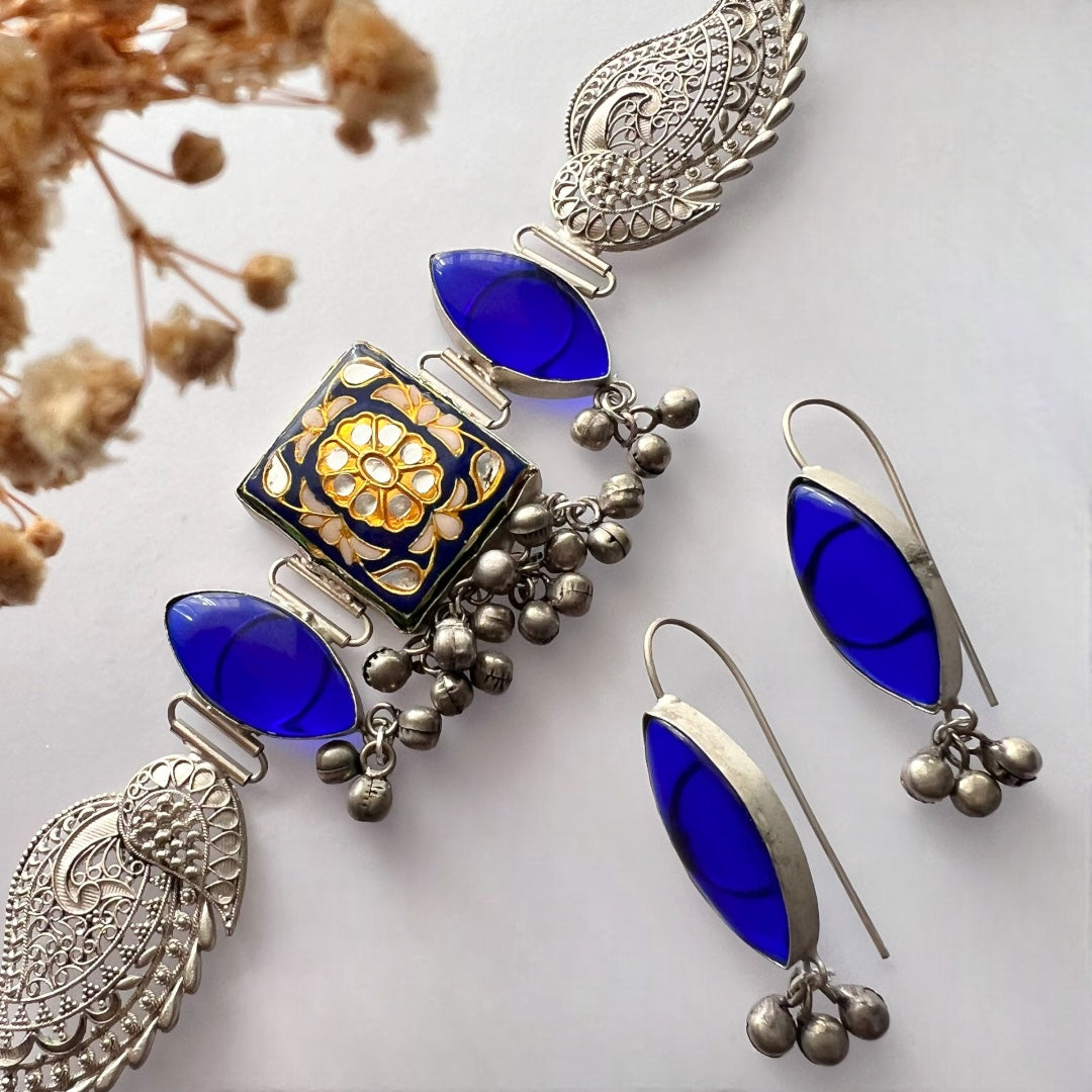 SHIRINA BIJOUX PREMIUM AND EXCLUSIVE HANDMADE CHOKER WITH EARRINGS CH81