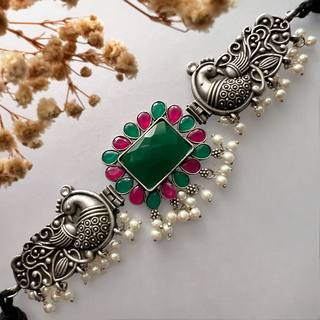 SHIVARA BIJOUX PREMIUM SEMI HANDMADE CHOKER WITH EARRINGS CH73