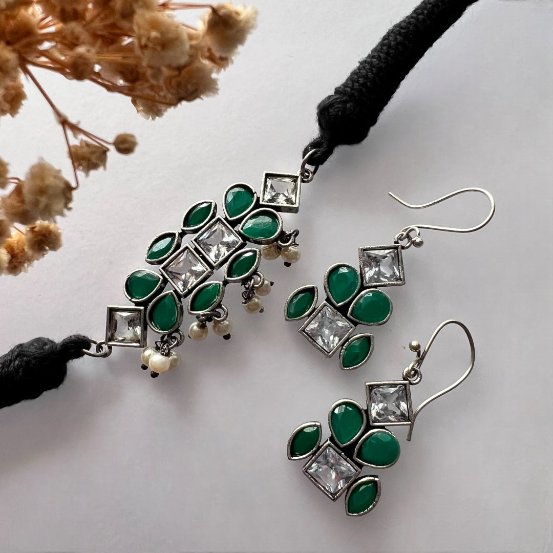 INETHRA BIJOUX PREMIUM AND EXCLUSIVE SEMI HANDMADE CHOKER WITH EARRINGS CH82