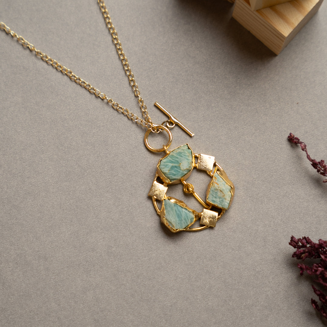 ELLIE HANDMADE RAW STONE ANTIQUE NECKPIECE/NECKLACE NL260