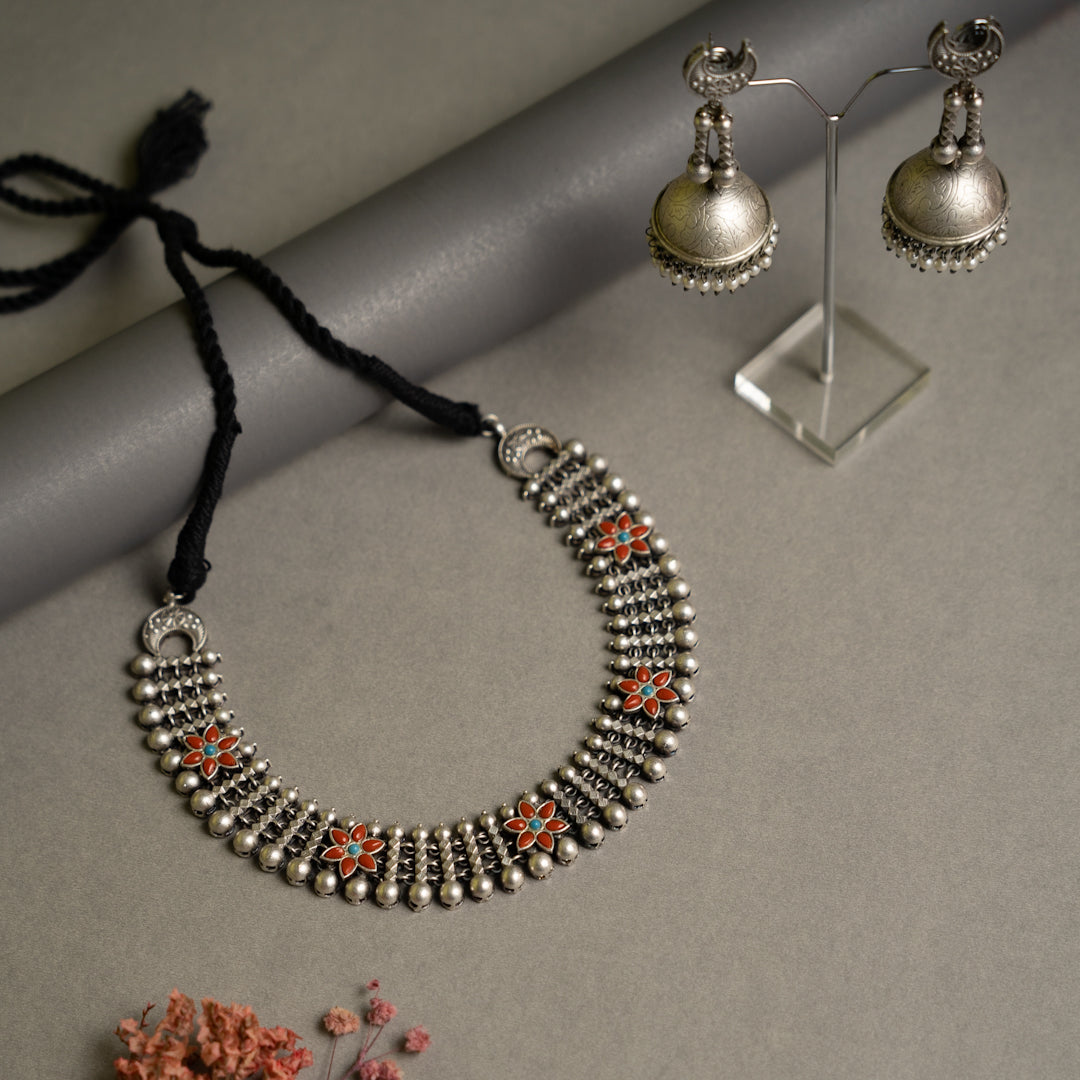 EEASH BIJOUX PREMIUM HANDMADE ANTIQUE NECKPIECE/NECKLACE WITH EARRING NL268