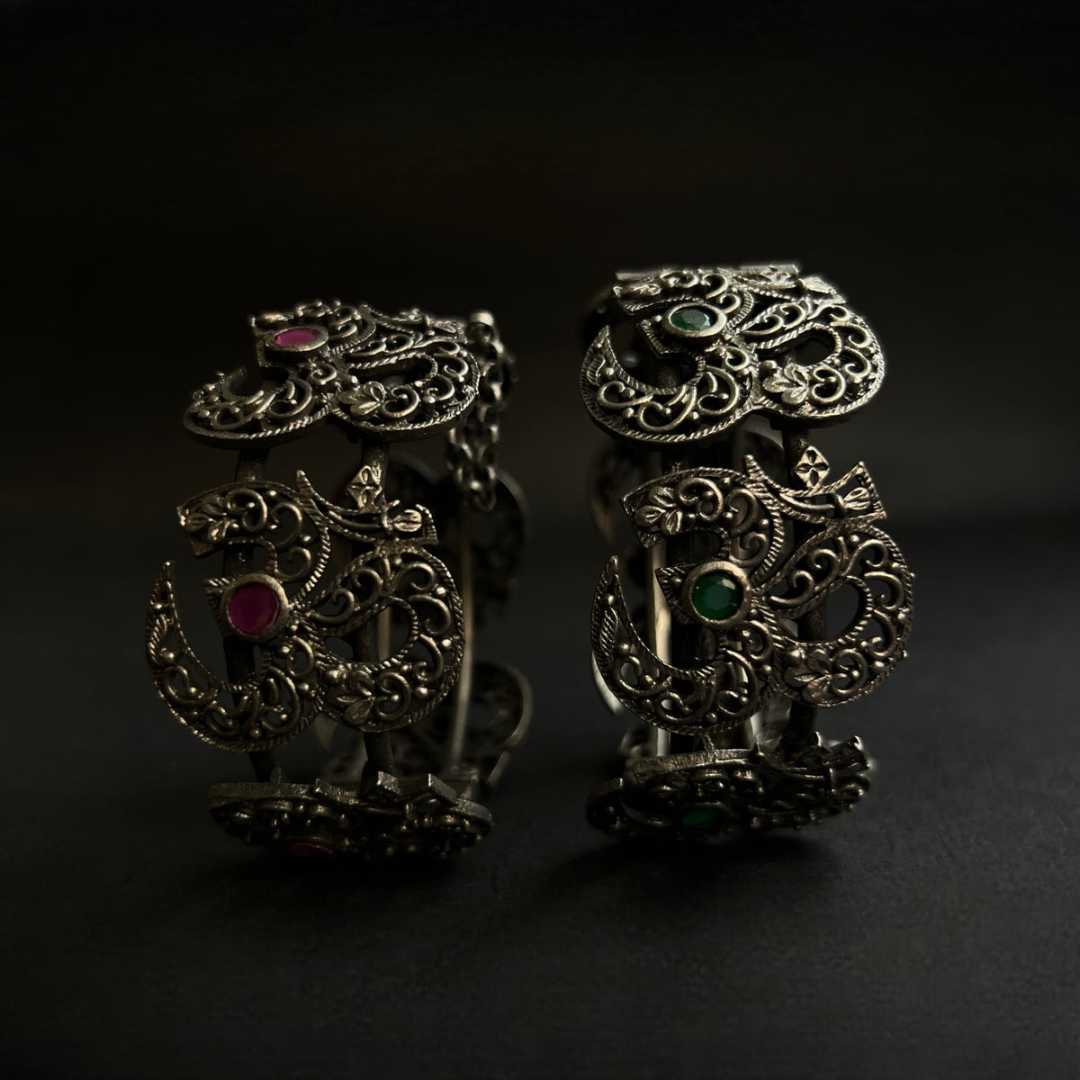 OM BLACK POLISH HAND CUFFS/BRACELET/BANGLES/KADAS 
 BR82