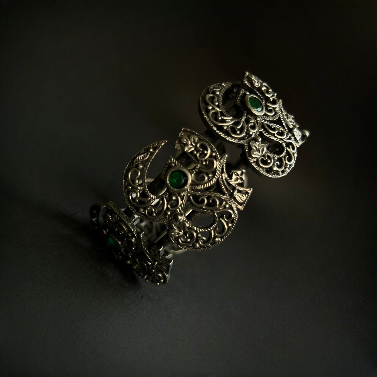 OM BLACK POLISH HAND CUFFS/BRACELET/BANGLES/KADAS 
 BR82