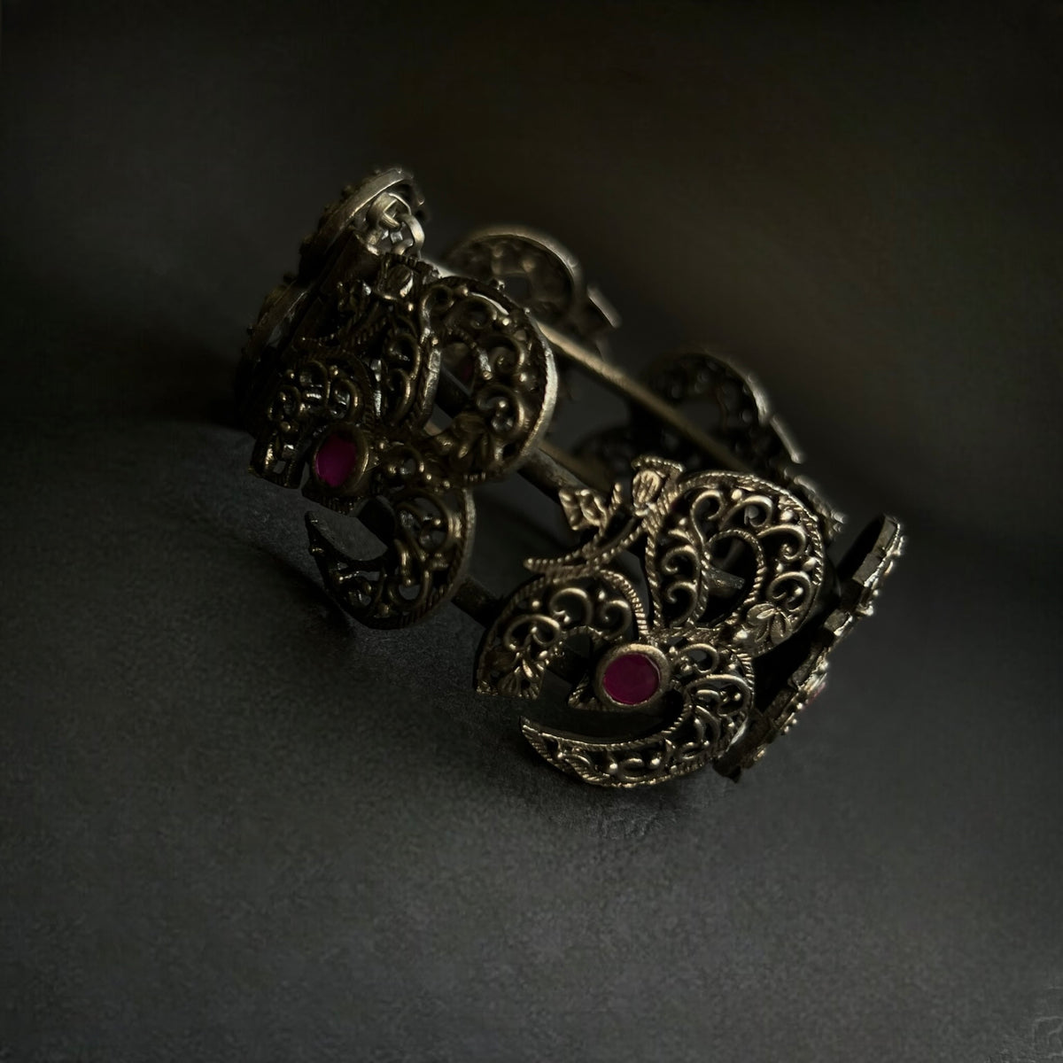 OM BLACK POLISH HAND CUFFS/BRACELET/BANGLES/KADAS 
 BR82