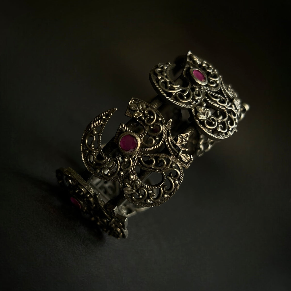 OM BLACK POLISH HAND CUFFS/BRACELET/BANGLES/KADAS 
 BR82