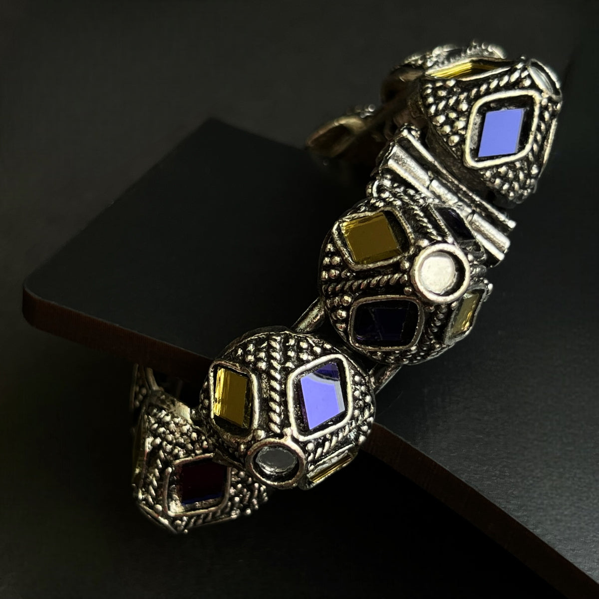 DHISHA BLACK POLISH HAND CUFFS/BRACELET/BANGLES/KADAS  BR47