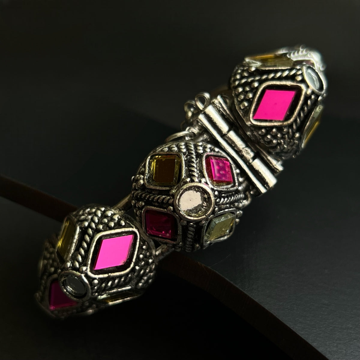 DHISHA BLACK POLISH HAND CUFFS/BRACELET/BANGLES/KADAS  BR47