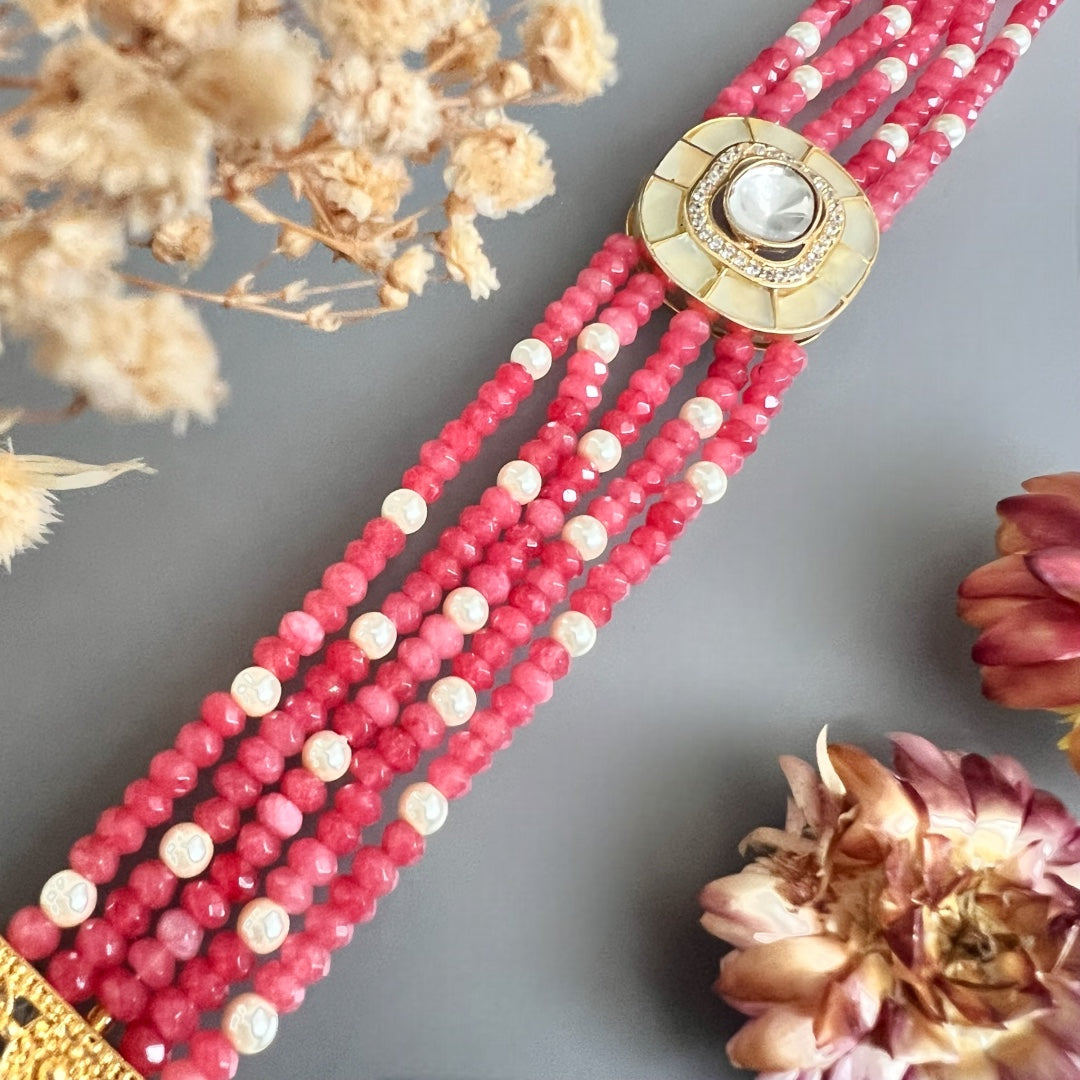 MARIA ONEX BEADS LAC AND POLKI BIJOUX PREMIUM AND EXCLUSIVE HANDMADE CHOKER CH400