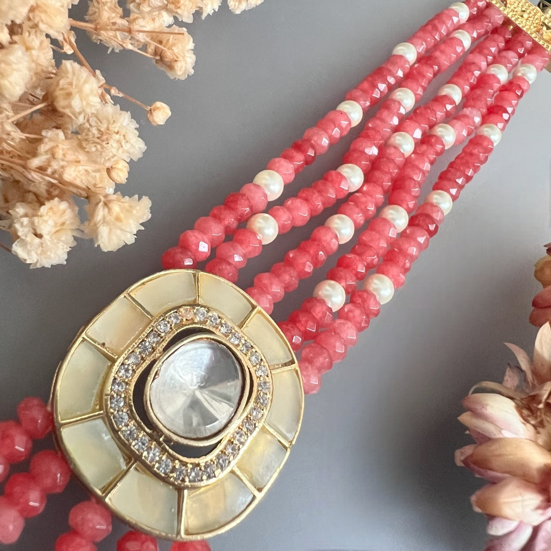 MARIA ONEX BEADS LAC AND POLKI BIJOUX PREMIUM AND EXCLUSIVE HANDMADE CHOKER CH400