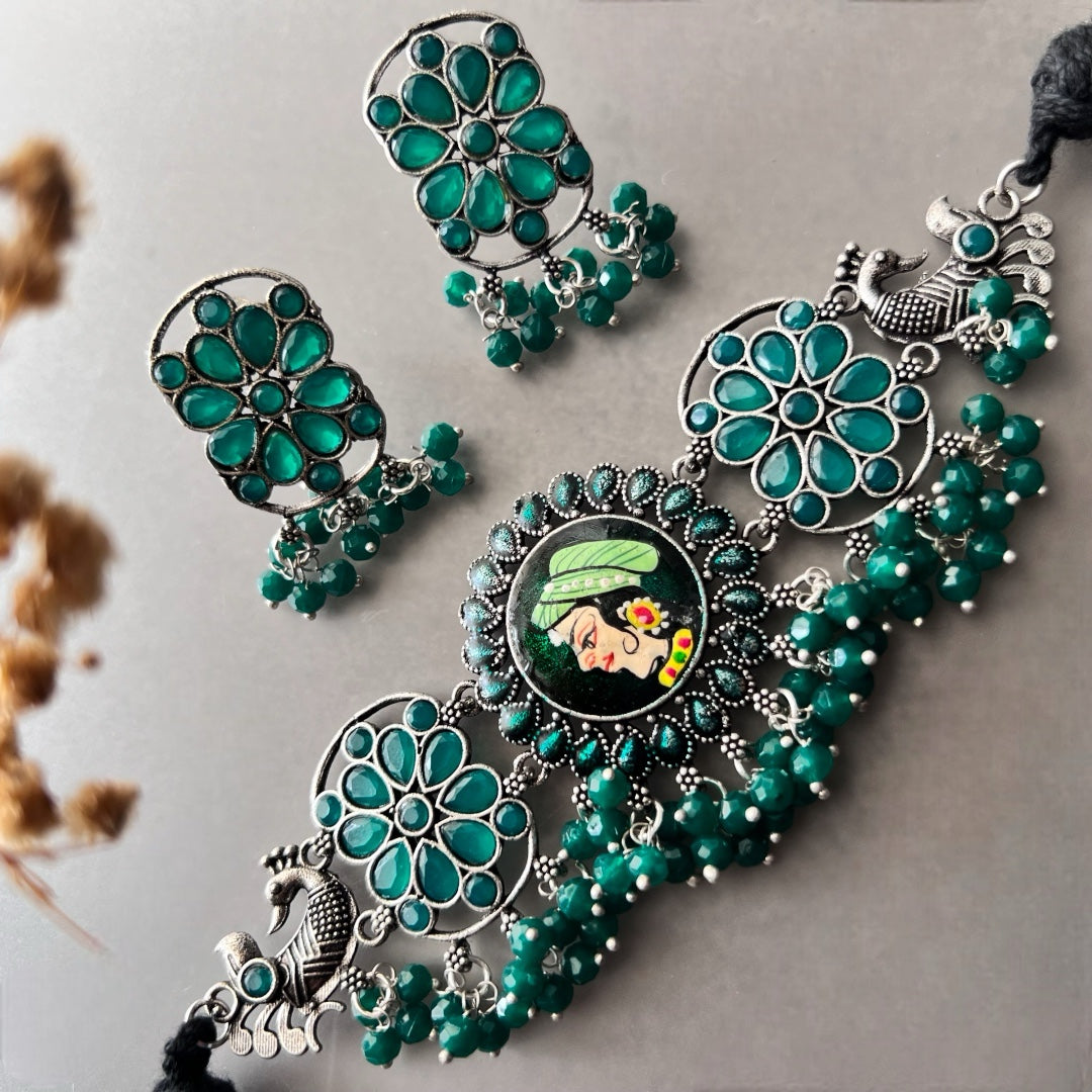 NITHA RAW AND RUSTIC SEMI HANDMADE STATEMENT CHOKER / NECKPIECE CH57