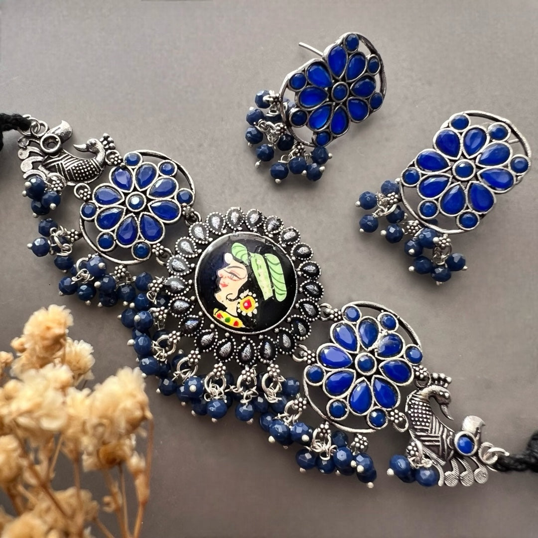 NITHA RAW AND RUSTIC SEMI HANDMADE STATEMENT CHOKER / NECKPIECE CH57