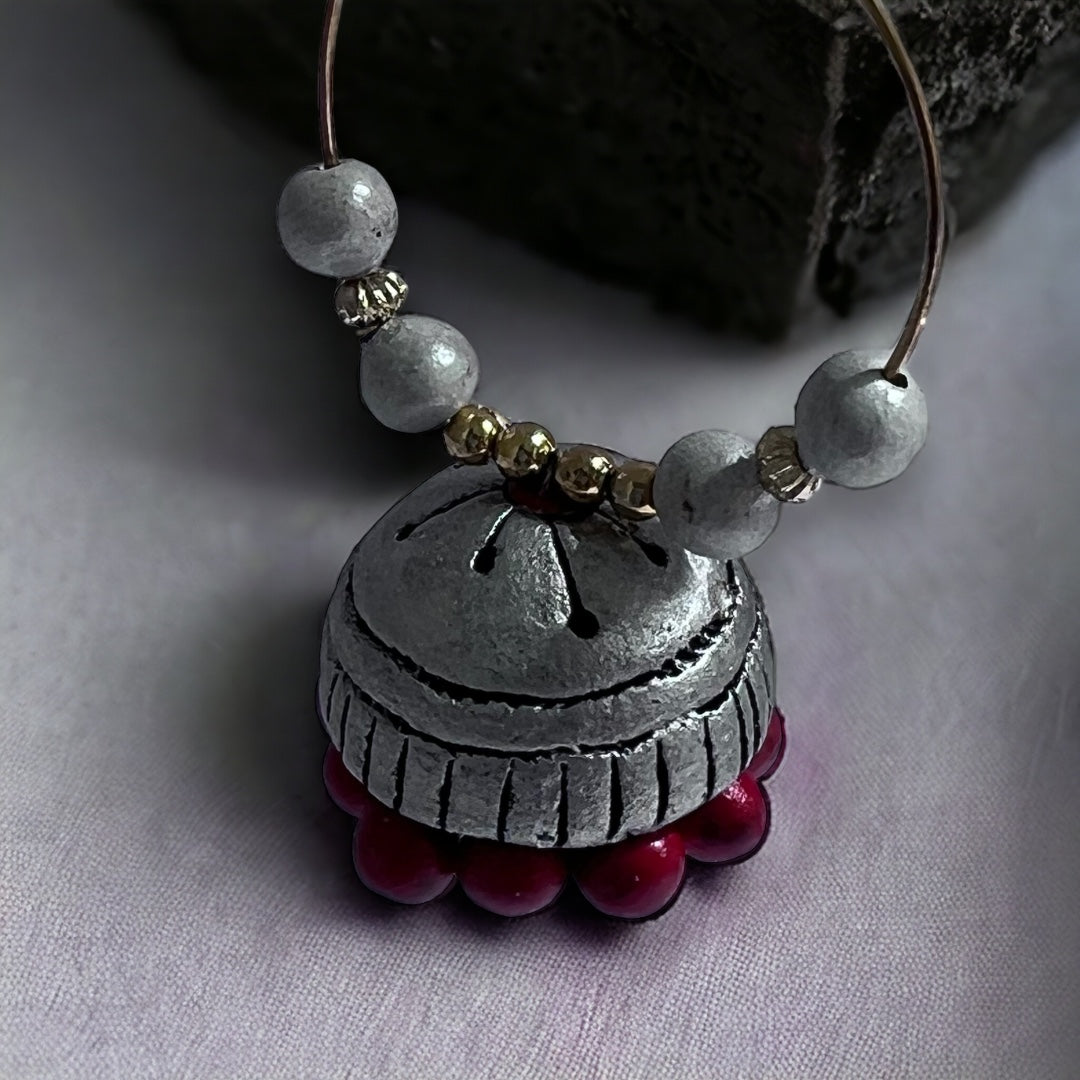 HOOPY DARL TERRACOTTA HANDMADE JHUMKAS TR52