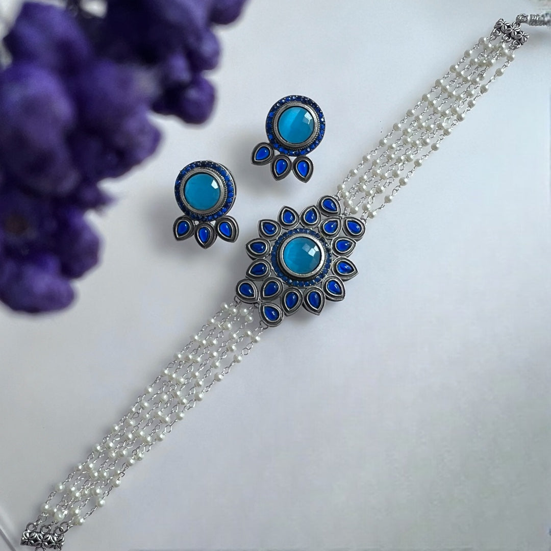 ENA BIJOUX PREMIUM AND EXCLUSIVE SEMI HANDMADE CHOKER WITH EARRINGS CH140