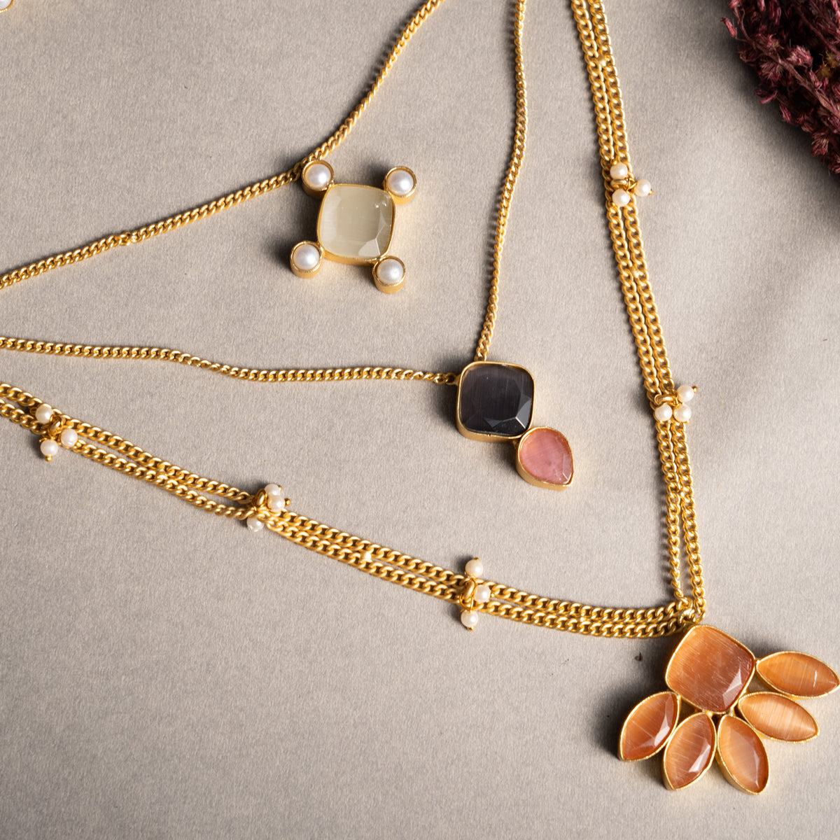 EDEN GOLD TONED HANDMADE HAND HAMMERED NECKLAC AND EARRINGS OF20