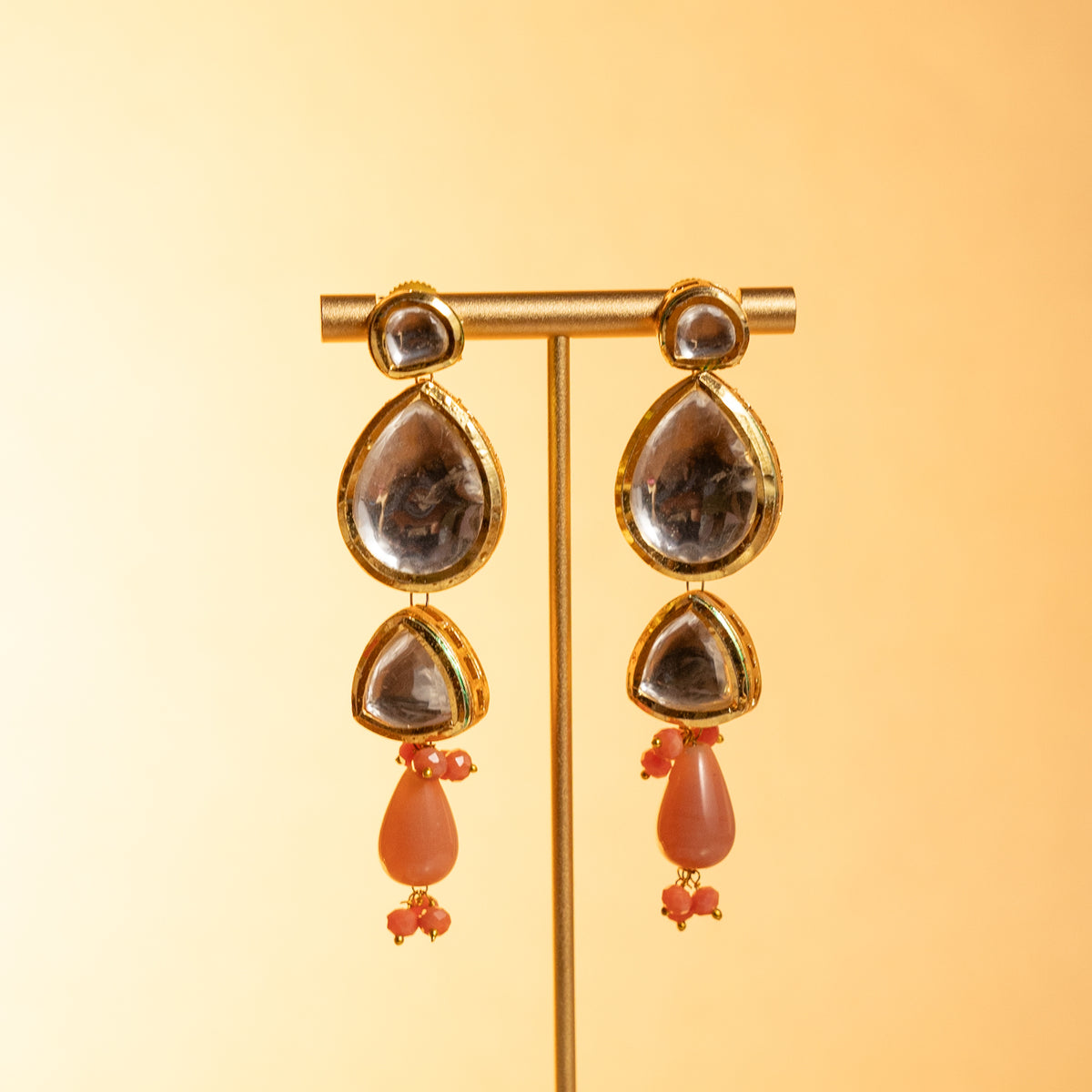 LITHINA KUNDAN AND HAIN PAINTED BEADS HANDMADE NECKPIECE NECKLACE NL56