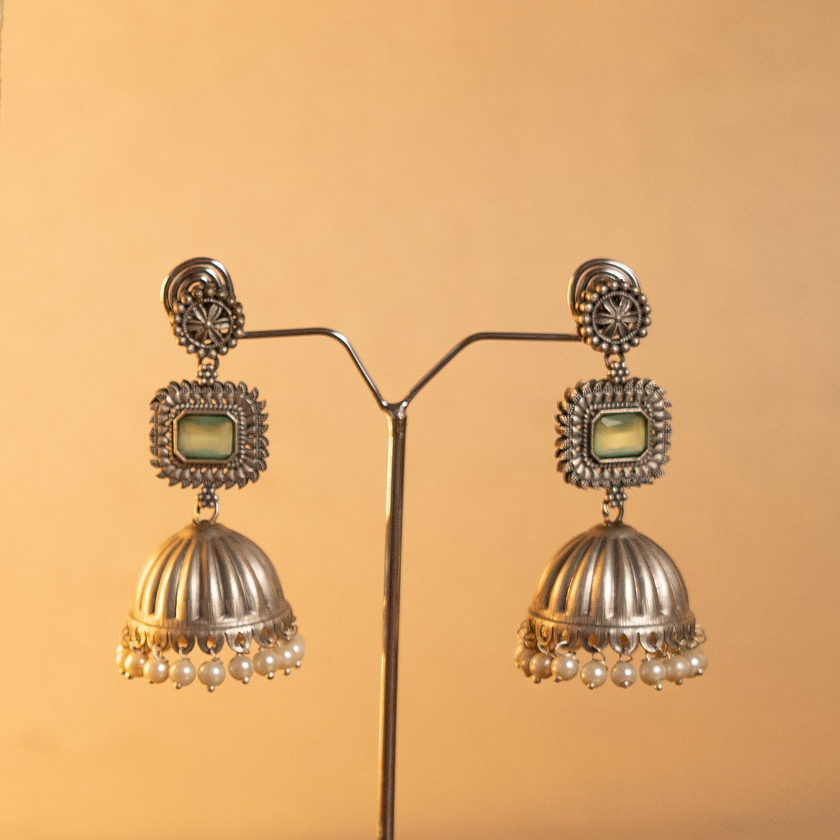 JESI SILVERLOOKALIKE SEMI HANDMADE MALA/ NECKPIECE  ML205