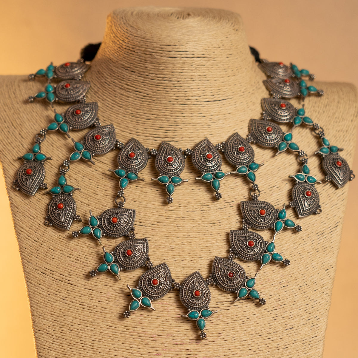 BINDIYA SEMI HANDMADE RAW AND RUSTIC FINISH ANTIQUE NECKPIECE/NECKLACE NL278
