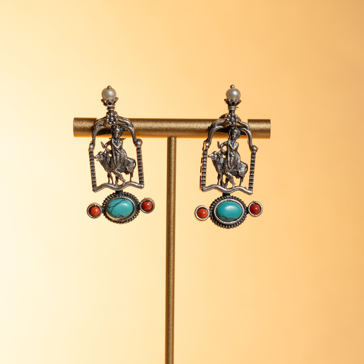 BINA BIJOUX PREMIUM SEMI HANDMADE ANTIQUE NECKPIECE/NECKLACE WITH EARRING NL269