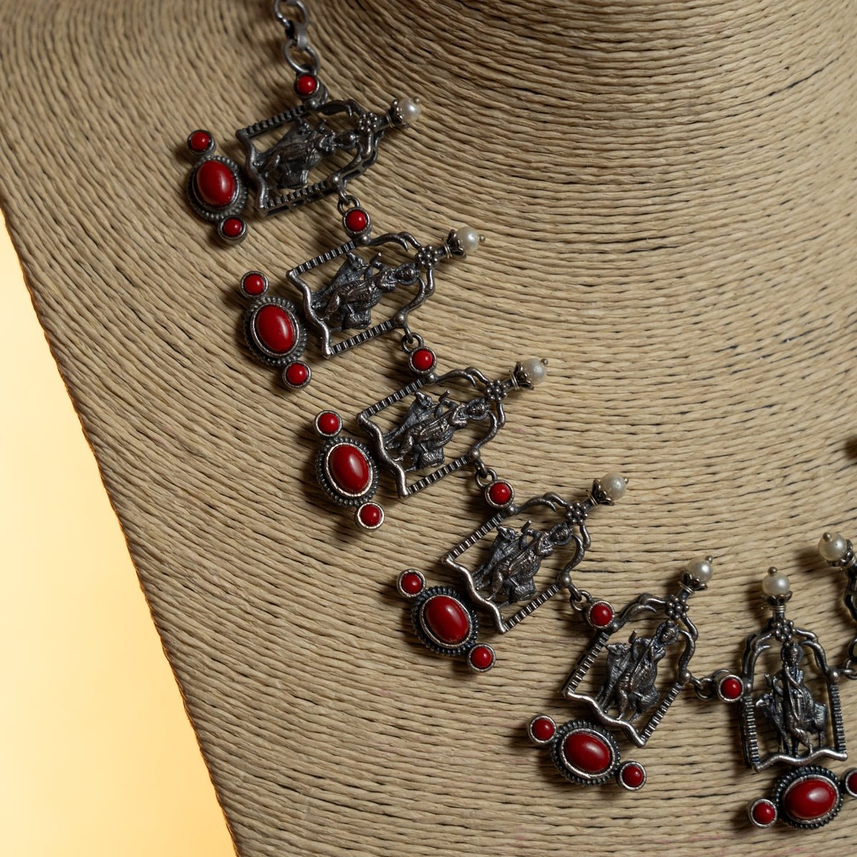 BINA BIJOUX PREMIUM SEMI HANDMADE ANTIQUE NECKPIECE/NECKLACE WITH EARRING NL269