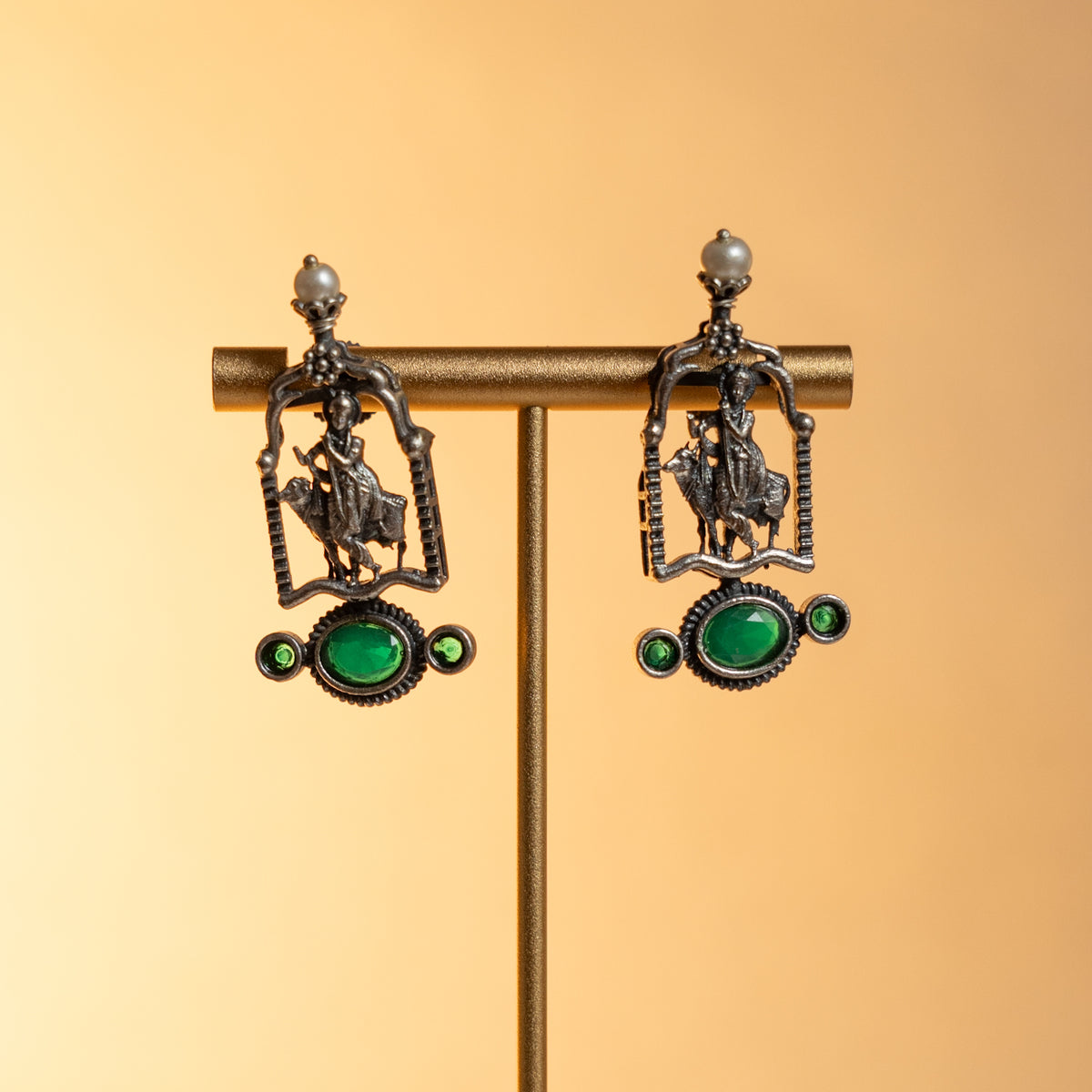 BINA BIJOUX PREMIUM SEMI HANDMADE ANTIQUE NECKPIECE/NECKLACE WITH EARRING NL269