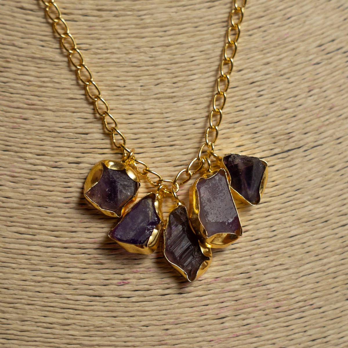 CHAITALI RAW AND POLISHED STONE HANDMADE NECKPIECE/NECKLACE WITH EARRING NL272