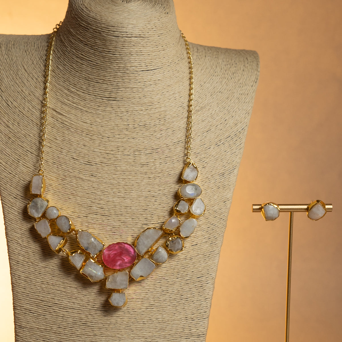 CHANDNI BIJOUX PREMIUM SEMI HANDMADE ANTIQUE NECKPIECE/NECKLACE WITH EARRING NL270