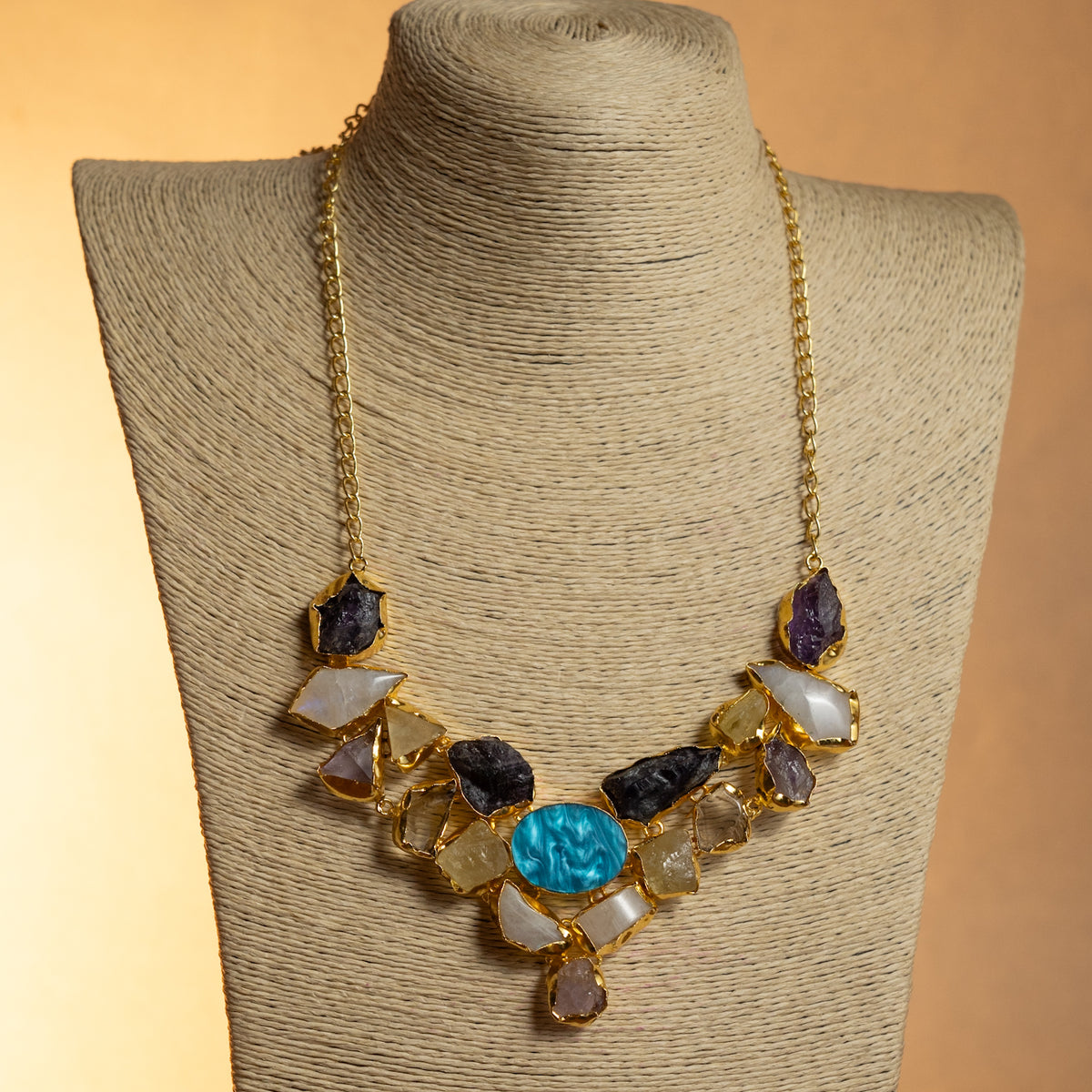 CHANDNI BIJOUX PREMIUM SEMI HANDMADE ANTIQUE NECKPIECE/NECKLACE WITH EARRING NL270