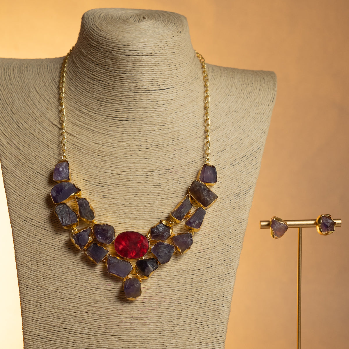 CHANDNI BIJOUX PREMIUM SEMI HANDMADE ANTIQUE NECKPIECE/NECKLACE WITH EARRING NL270