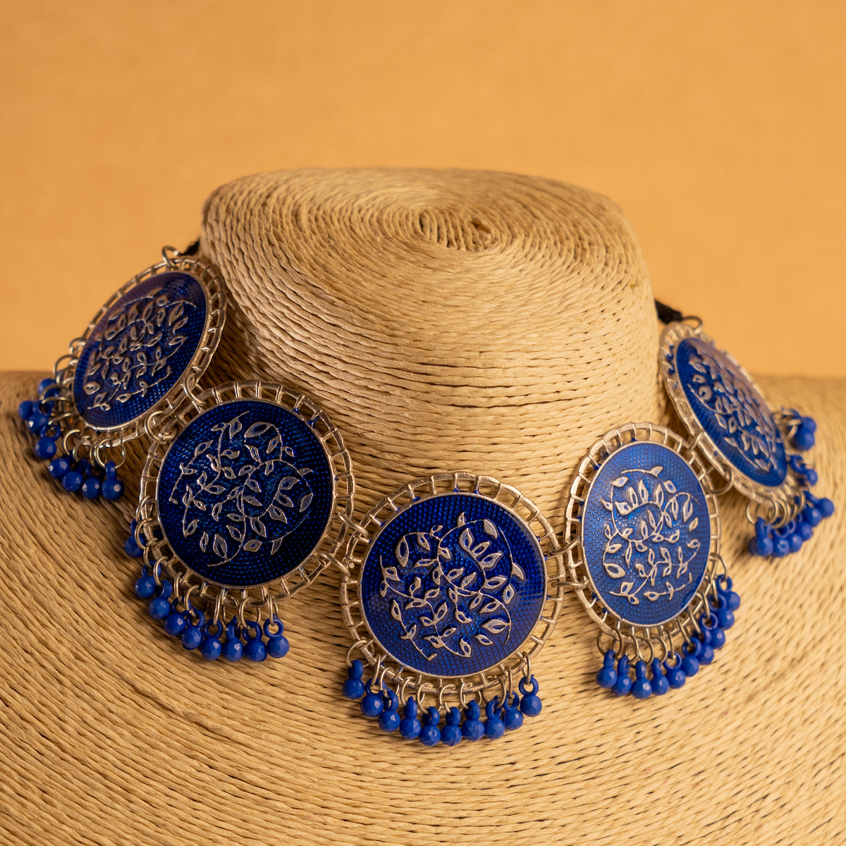 AERA OXIDIZED ANTIQUE NECKPIECE/NECKLACE EARRINGS NL228