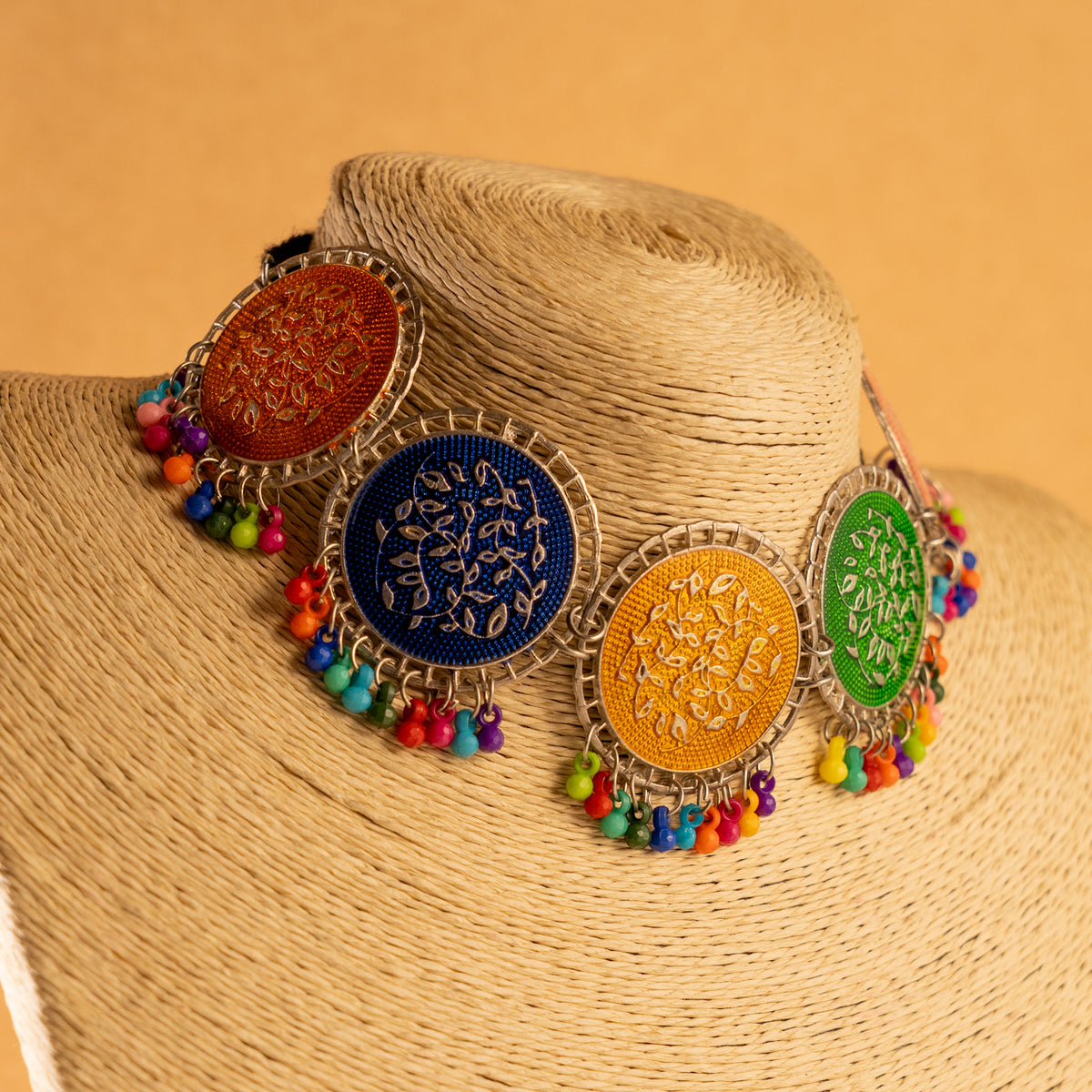 AERA OXIDIZED ANTIQUE NECKPIECE/NECKLACE EARRINGS NL228