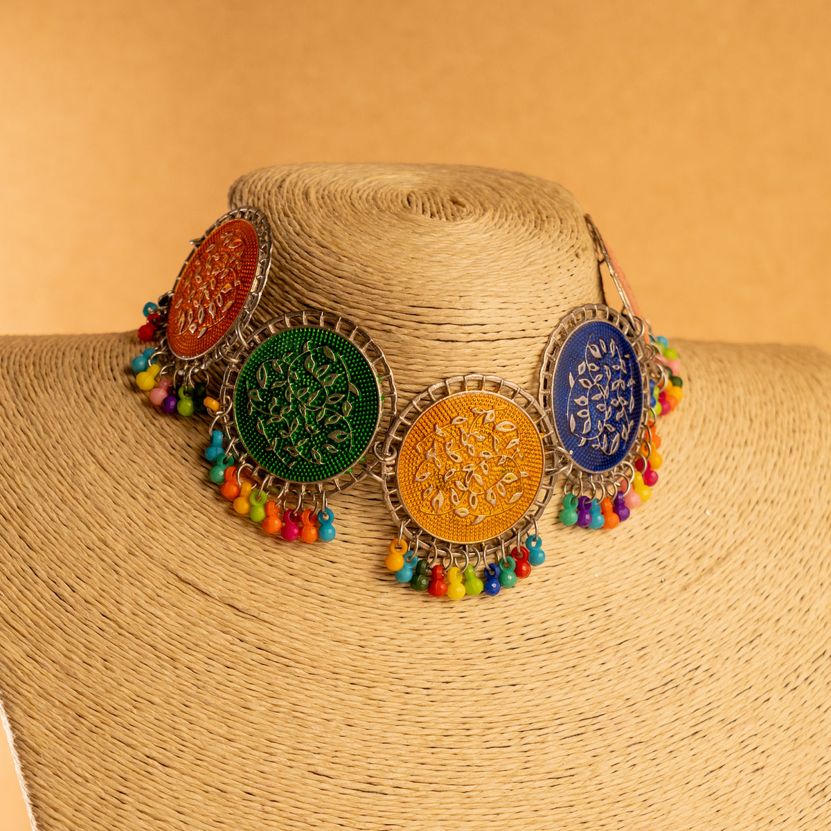 AERA OXIDIZED ANTIQUE NECKPIECE/NECKLACE EARRINGS NL228