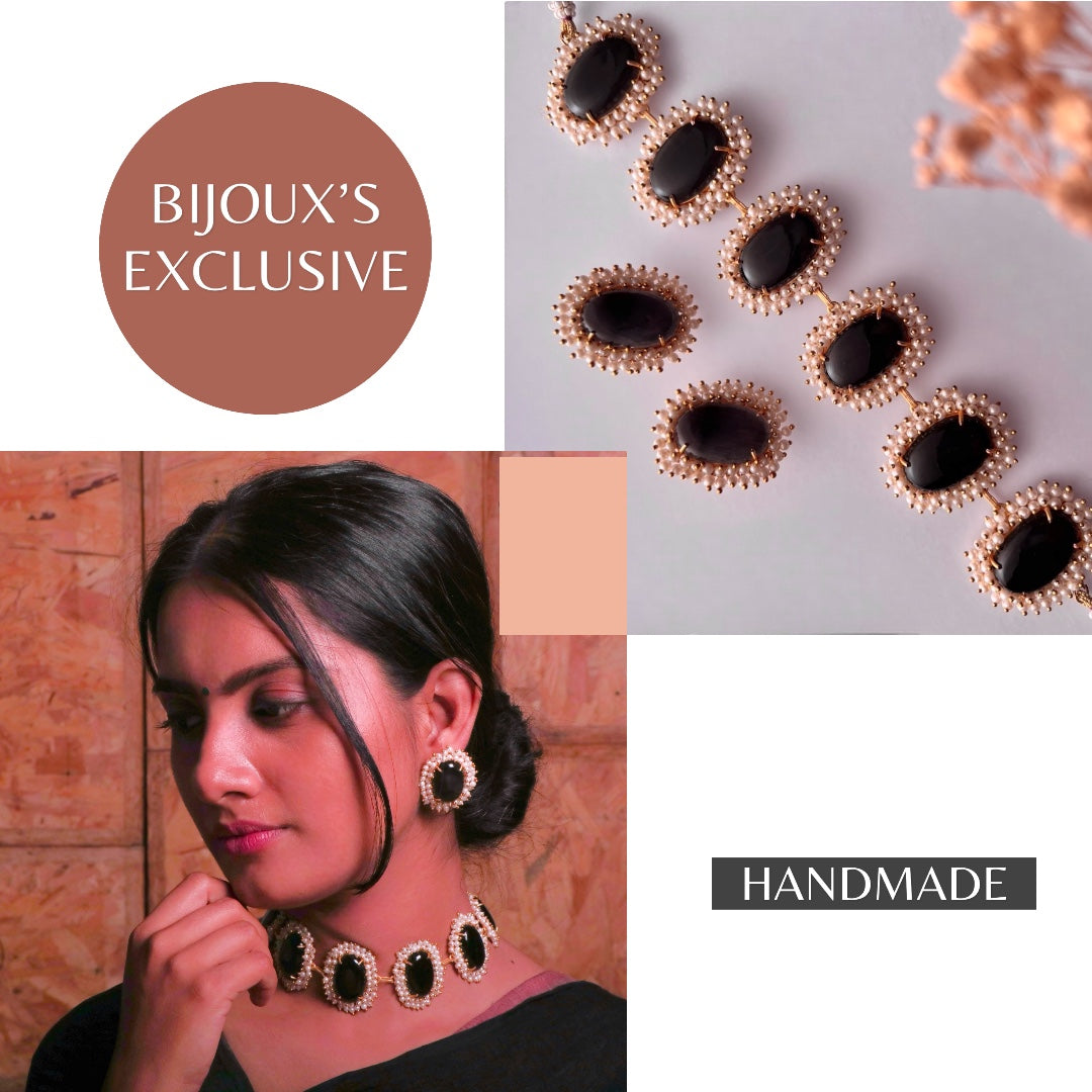 ELA BIJOUX PREMIUM AND EXCLUSIVE HANDMADE CHOKER WITH EARRINGS CH208