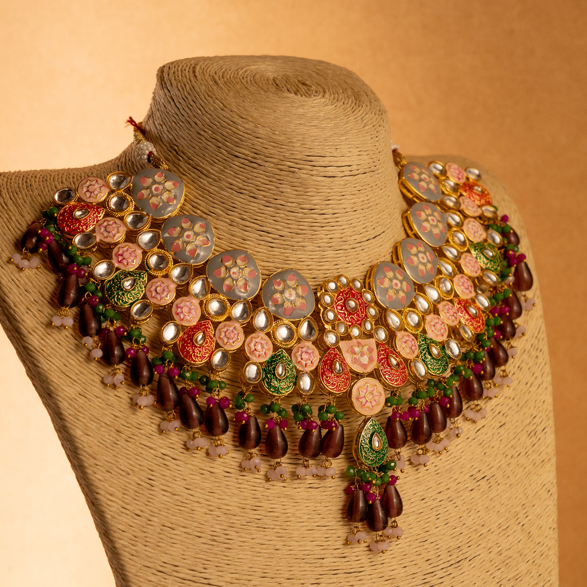 JOSIE SEMI HANDMADE NECKLACE WITH EARRING AND TIKKA NL216