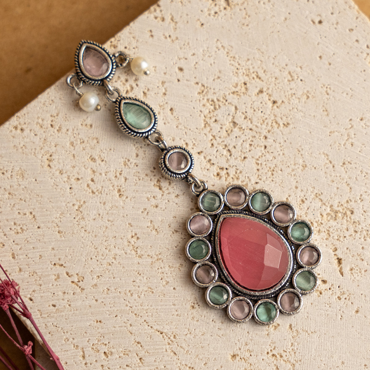 DIANA MIA MONALISA FAUX SILVER EARRINGS ER684