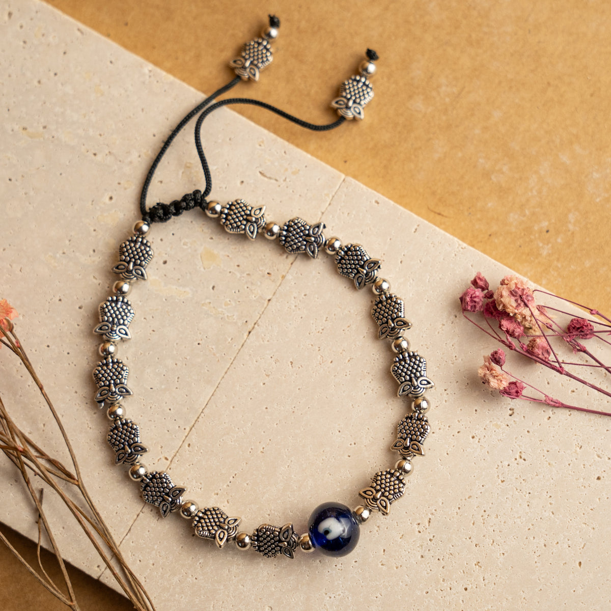 LUCKEY OWL OXIDIZED ANKLETS AK03