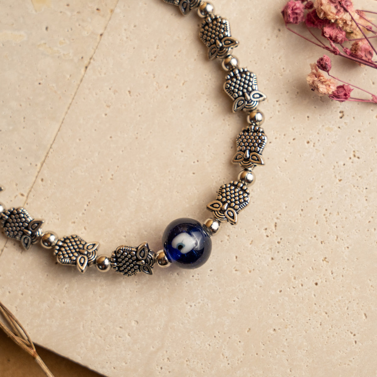 LUCKEY OWL OXIDIZED ANKLETS AK03