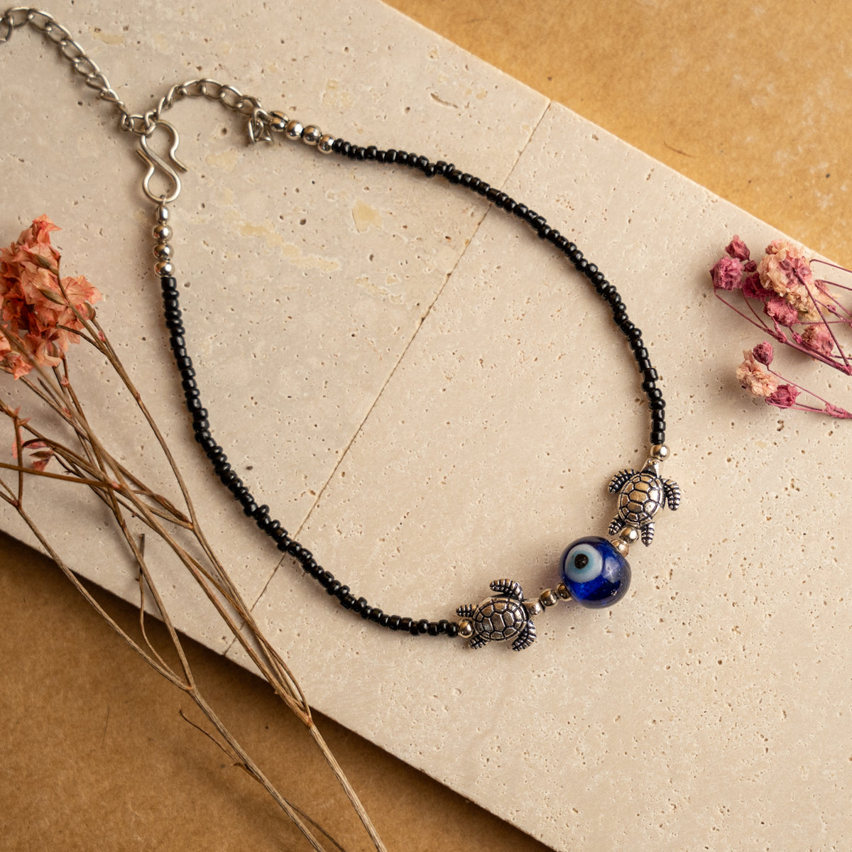 LUCKEY TURTLE OXIDIZED ANKLETS AK04