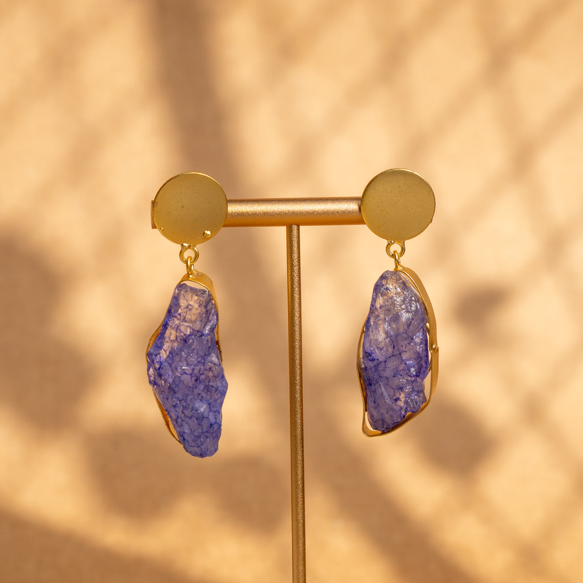 LIYA HANDMADE RAW STONE AND HAND PAINTED CHOKER WITH EARRINGS CH305