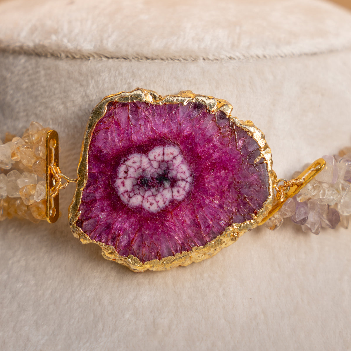 SHAHANA RAW RUSTIC FINISH NATURAL STONE CHOKER/NECKPIECE CH511