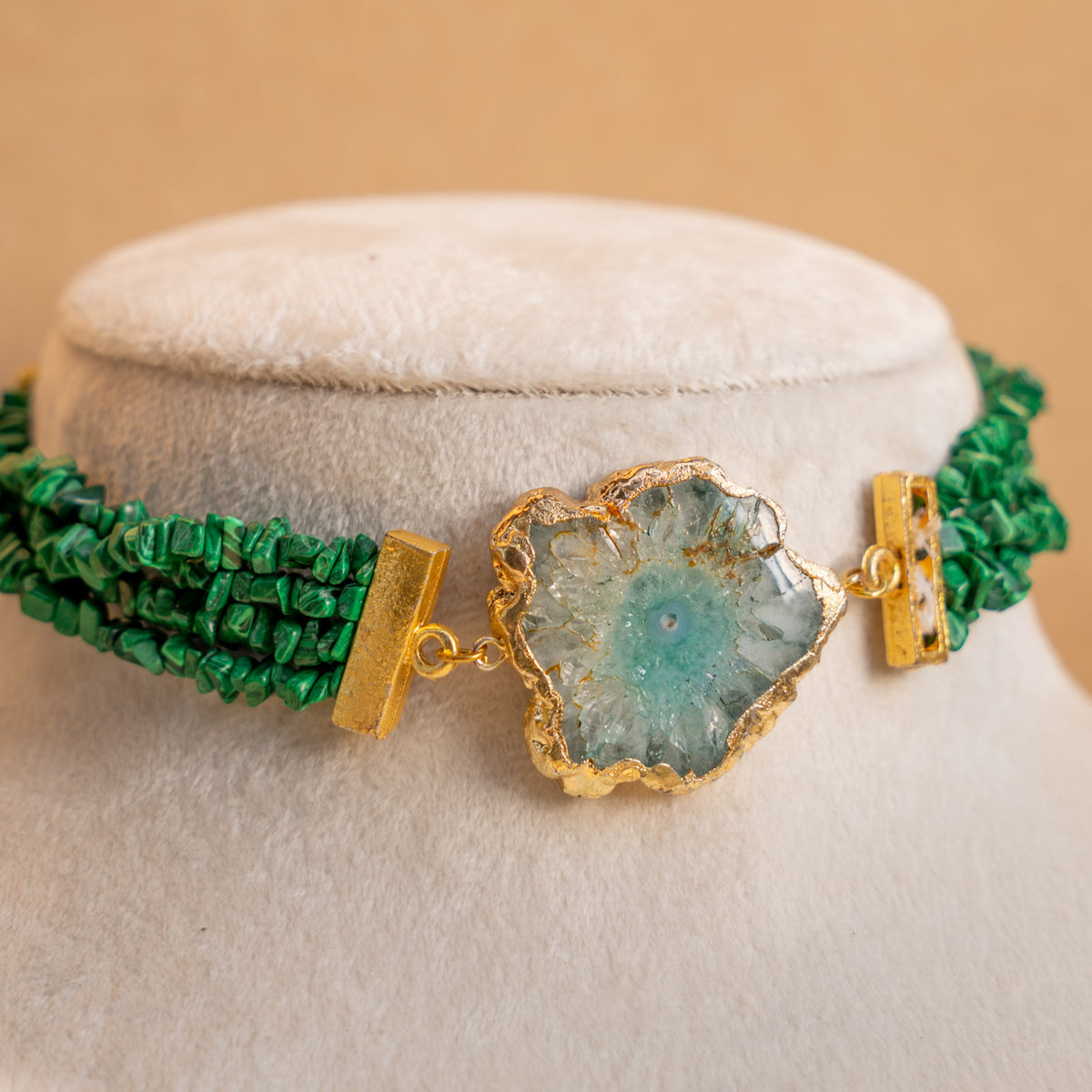 SHAHANA RAW RUSTIC FINISH NATURAL STONE CHOKER/NECKPIECE CH511