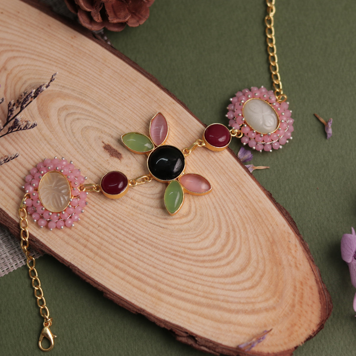 NIRASHA BIJOUX HANDMADE MONALISA MINIMALIST CHOKER WITH EARRINGS CH45