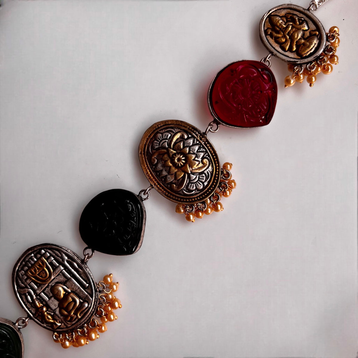 RITHANA BIJOUX PREMIUM AND EXCLUSIVE HAND HAMMERED HANDMADE CHOKER WITH EARRINGS CH101