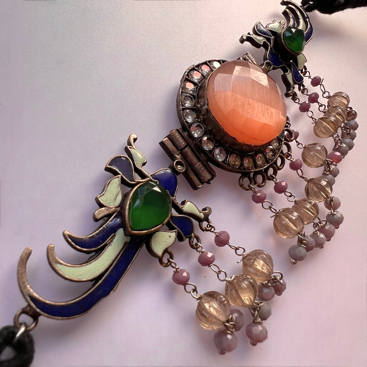 MIRA FAUX SILVER SEMI HANDMADE RUSTIC FINISH CHOKER CH490